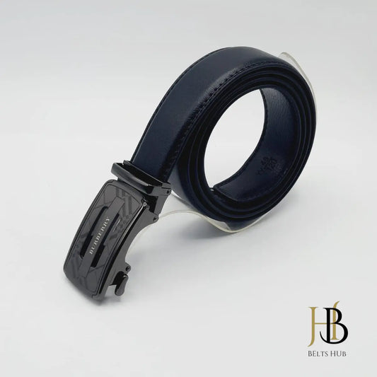 Black Leather Belt Chromium Buckle