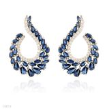 classy wave wreath blue earrings
